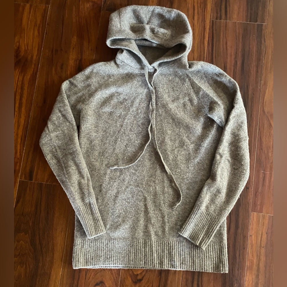 Women’s J. Crew Cashmere Gray Hooded Sweater XS